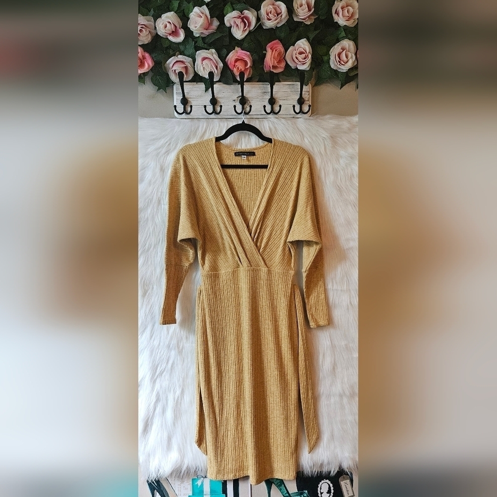 Shelley Klassen Goldenrod Knit Sweater Dress - Picture 9 of 12